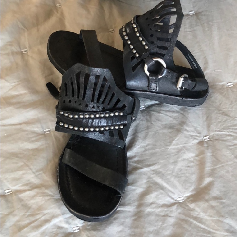 A.S. 98 black Gladiator Style Sandals